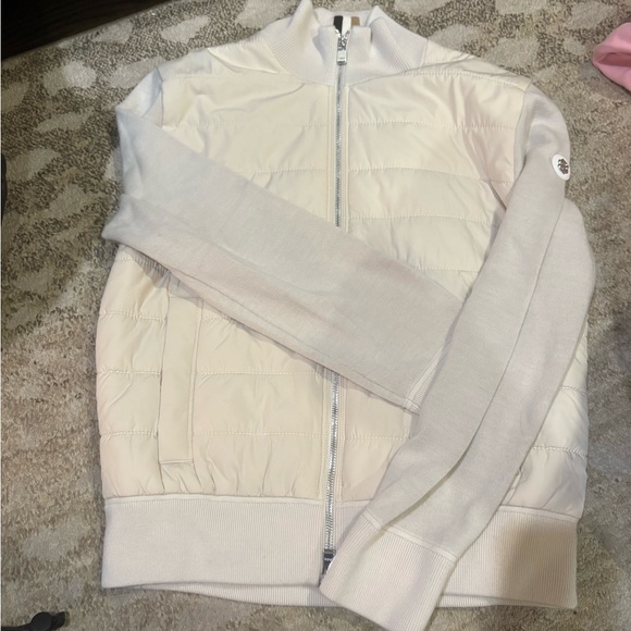 BOSS light Grey Mixed media Quilted Zip-Up Jacket - Picture 2 of 5